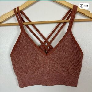 Aerie Seamless Strappy Ribbed Bralette - Brown